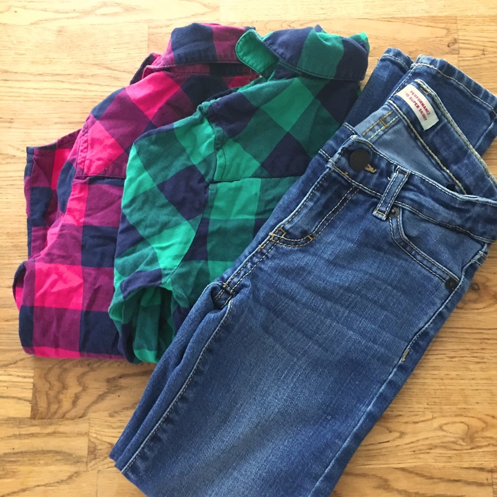 Kids bundle Levi jeans & 2 P.s kids button downs
